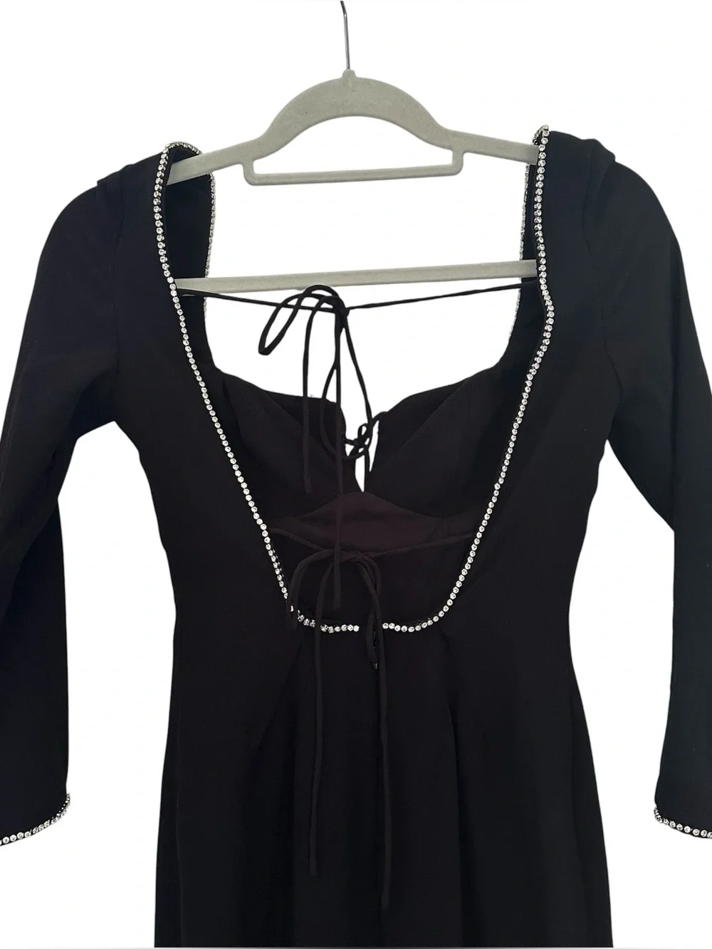 House of CB “Rosa” Dress  Black Crystal Embellished Maxi